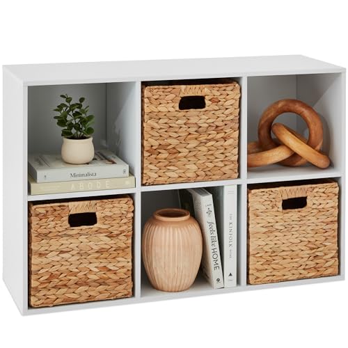 Best Choice Products 6-Cube Storage Organizer, 11in Shelf Opening, Bookcase, Display Shelf, Customizable w/ 3 Removable Back Panels – White - color: White, size: 6-Cube, 11in Shelf Opening, No Legs