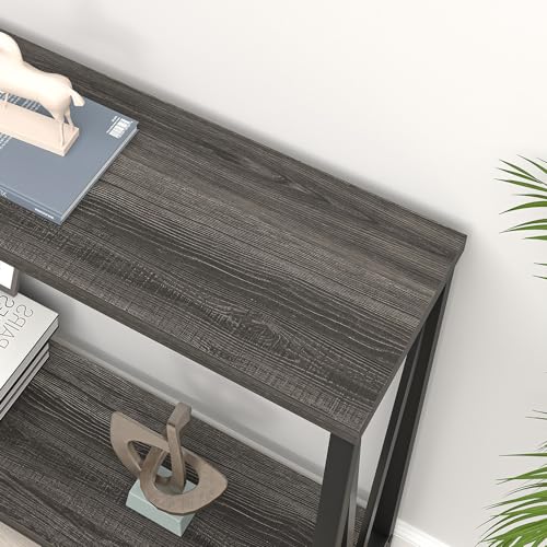 FOLUBAN Console Table for Entryway, Modern Sofa Table Behind Couch, Narrow Entry Table for Hallway, Living Room (Industrial, Dark Gray) - color: Dark Gray