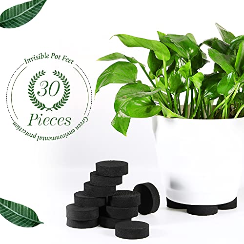 Geiserailie 30 Pcs Plant Pot Invisible Feet Risers - EVA Nonslip Gardening Pads for Flower Pots, Indoor, Outdoor, Patio, Deck, Garden, Greenhouse