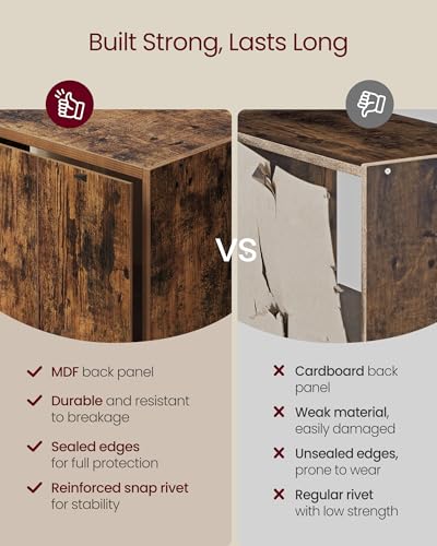 VASAGLE Bookcase Cube Shelf with 9 Compartments, 9.4 x 38.6 x 38.6 Inches | Bookshelf storage shelf, Rustic Brown, CUSTOS Collection, ULBC477K01 - color: Rustic Brown, size: 9 Cubes (9.4"D x 38.6"H), style: 1 Pack