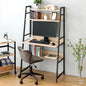 Doshisha WKS8515-D Compact 2-Way Desk, Width 33.5 inches (85 cm), Top Shelf Storage, Can Be Replaced into Low Desk/Desk, 4 Tiers, Wooden Shelf, Stylish, Space-Saving, Wire Cover, Adjuster, Total Load - style: 2-way desk with top shelf