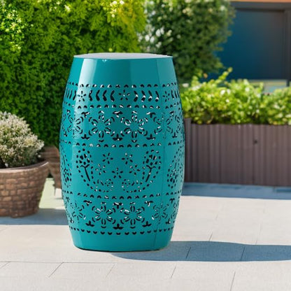 Christopher Knight Home Ruby Outdoor 12" Iron Side Table, Teal - color: Teal