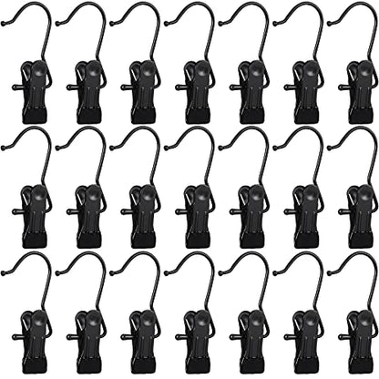 Hotop 48 Pieces Boot Hanger Clips for Closet, Laundry Hanging Hooks Heavy Duty Clips Boot Holder Portable Single Hooks Space Saving for Pants Jeans Clothes Hats Tall Towels (Black) - color: Black