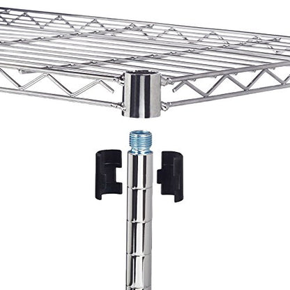 5-Tier Shelf, Adjustable Wire Metal Rack Shelving, Heavy Duty Standing Storage Shelves, Garage, Kitchen, Office, Bathroom, Shelfs Easy Assembly, 35" W x 14" D x 65" H Wheels, Chrome - color: Chrome, size: 5-tier 35.43"W x 13.78"D x 65"H Wheels