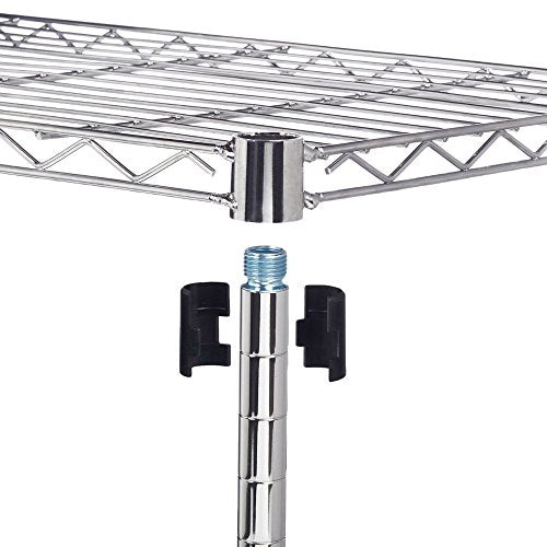 5-Tier Shelf, Adjustable Wire Metal Rack Shelving, Heavy Duty Standing Storage Shelves, Garage, Kitchen, Office, Bathroom, Shelfs Easy Assembly, 69.7" W x 16" D x 71" H, Chrome - color: Chrome, size: 5-tier 69.69"W x 15.75"D x 70.87"H