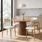 UVV Dining Chairs Set of 4, Metal Kitchen Chairs with Modern Fabric Upholstered for Dining Room, Beige - color: Beige Seat /Wood-grain Metal Legs