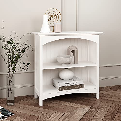 eHemco 2 Tier Bookcase with 2 Arched Supports, 29 Inches, White - color: White, size: 2 Tier