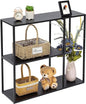 HDANI Console Table, Narrow Entryway Table, 3 Tier Metal Hallway Table, 9.8''Dx31.5''Wx29.7''H(Black) - color: Black, size: 9.8"D×31.5"W×29.7"H