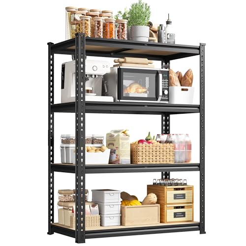 DurayLoly 4-Tier Storage Shelves, 1604LBS Adjustable Pantry Shelves, Metal Shelving Unit for Kitchen, Pantry, Closet, Laundry, Garage, 15.76" D × 31.56" W × 48.06" H - size: 48.06"H × 31.56"W × 15.76"D