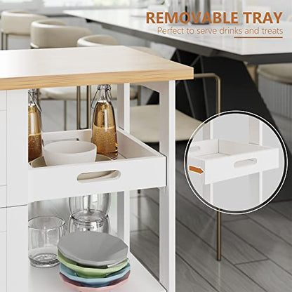 SUNLEI Kitchen Island with Storage Cart Rolling Moveable Microwave Microwave cart with 3 Drawers on Wheels Portable Mobile Narrow Kitchen Island, White - size: 26.6 INCH, style: White