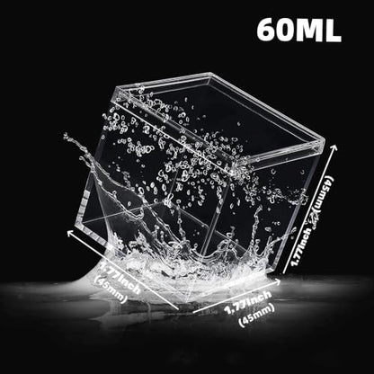 KissYou Small Acrylic Box Clear Display Case Plastic Square Cube 2 Packs Candy Box with Lid Jewelry Storage Contanier - size: 1.77 x 1.77 x 1.77 Inch