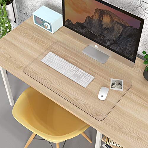 Clear Writing Desk Pad, 23.6’’x13.7” Heat Resistant Waterproof PVC Round Edge Durable Desk Protect Mat, Anti-Static Writing Mat Table Protector - size: 13.7" x 23.6"