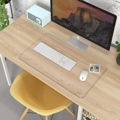 Clear Writing Desk Pad, 23.6’’x13.7” Heat Resistant Waterproof PVC Round Edge Durable Desk Protect Mat, Anti-Static Writing Mat Table Protector - size: 13.7" x 23.6"