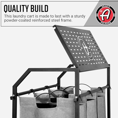 Adam's Polishes Detailing Towel Cart for Dirty Laundry, Cloths, Rags, Clothes, Hamper Basket in Garage, Laundry Room, Home, Storage Etc.