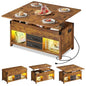 WLIVE 40" Lift Top Coffee Table, 4 in 1 Coffee Tables with Storage, 2 Fabric Drawers, LED Light and USB, Modern Coffee Table with Hidden Compartment for Living Room, Dining Room, Rustic Brown - color: Rustic Brown