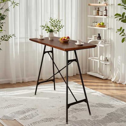 LOKKHAN Modern Industrial Table - 45.3” L x 41.34” H - Rectangular Desk for Home Office, Dining, Side Table - Writing Desk with Cross Bracing - Compact Multipurpose Study, Computer, Craft Workstation