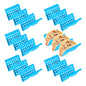 uxcell 6 Pcs Taco Holder Stands, Plastics Hollow Holder Can Hold 3 Soft/Hard Taco Street Tray Plates for Party Supplies Dishwasher and Microwave Safe, Blue - color: Blue