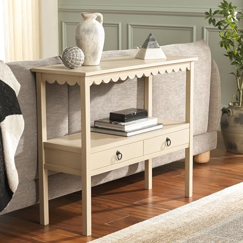 SAFAVIEH Home Collection Haven Natural Brown 2 Lower Drawer Console Table for Entryway, Living Room, Foyer - color: Natural