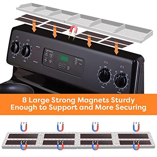 Hydream Stove Top for Silicone Shelf,30 Inch Magnetic Shelf Over the Stove Spice Rack of,Kitchen Organizer Magnet Above Stovetop Flat Back of Storage Suctioned-Light Grey - color: Light Grey