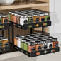 Pull Out Spice Rack Organizer for Cabinet, 2 Tier Cabinet Spice Rack Organizer, Height Adjustable Vertical Spice Rack for Cabinet, Kitchen, Pantry, Cupboard (11.9''Wx10.8''Dx9.2''H, Metal Black) - size: 11.9''Wx10.8''Dx9.2''H,2 Tier