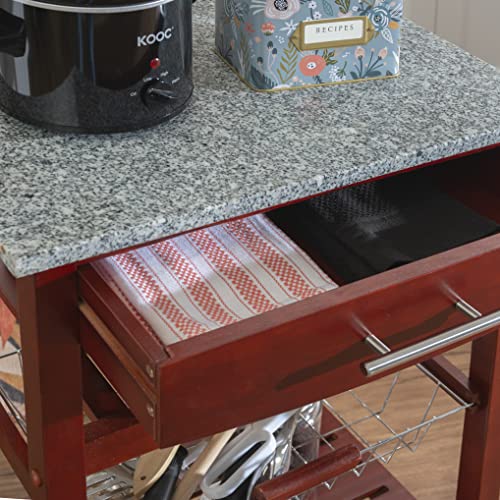 Linon Hanover Wenge Kitchen Cart with Granite Top, Model Number: 44037WENGE-01-KD-U - color: Wenge and Granite, style: Whitney
