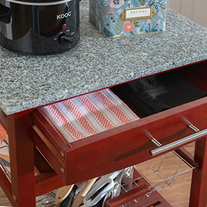 Linon Hanover Wenge Kitchen Cart with Granite Top, Model Number: 44037WENGE-01-KD-U - color: Wenge and Granite, style: Whitney