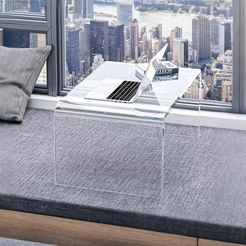Acrylic 24" Small Table-Multipurpose Modern Furniture for Use as Lap desks, Acrylic Side Table or End Table in Living Rooms, Bedrooms and Offices - size: 14"D x 24"W x 12"H