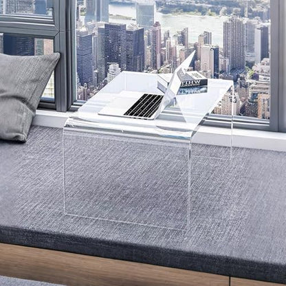 Acrylic 24" Small Table-Multipurpose Modern Furniture for Use as Lap desks, Acrylic Side Table or End Table in Living Rooms, Bedrooms and Offices - size: 14"D x 24"W x 12"H