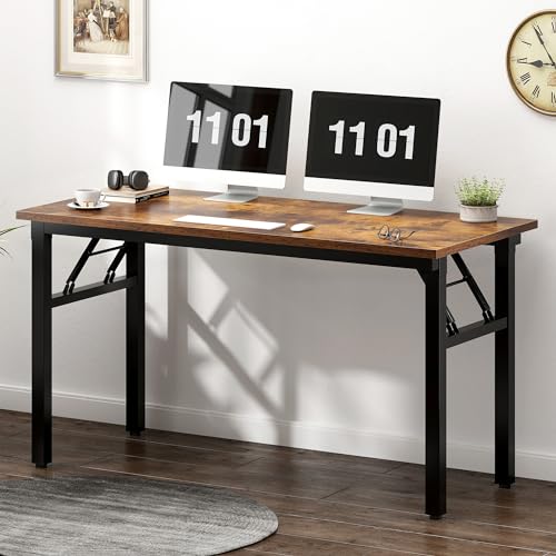 Need 47 inches Computer Desk Office Desk Folding Table with BIFMA Certification Computer Table Workstation, Rustic Brown AC5FB-120 - color: Rustic Brown, size: 47 inches