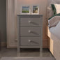 From the Tree Furniture Tall Nightstand with 3 Drawers - Solid Pine Wood Bedside Table with Spacious Storage & Sustainable Design - Gray Side Table for Bedroom Organization & Style - color: Grey
