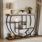 Garvee Entryway Table with Storage, Industrial 4-Tier Narrow Console Table Behind Couch with Half-Circle Base & Storage Shelves for Living Room, Hallway, Foyer - color: Grey