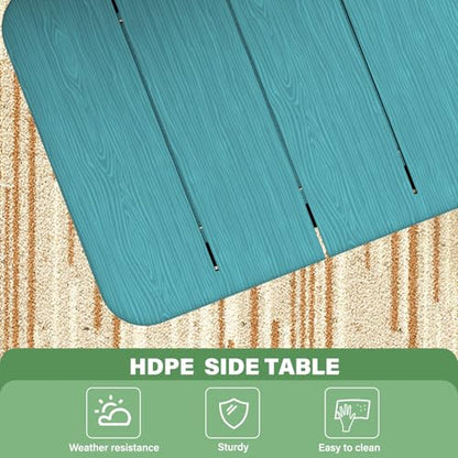 Patio Side Table, Small Rectangular HDPE Adirondack End Table for Outdoor Use in Pool, Garden, Lawn, Backyard,Aurba - color: Aurba