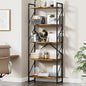 Vongrasig 5 Tier Bookshelf, Modern Industrial Bookcase with Metal Frame | 62” Tall Display Shelf, Free Standing Storage Organizer for Home Office, Living Room, Bedroom, Rustic Brown - color: Rustic Brown