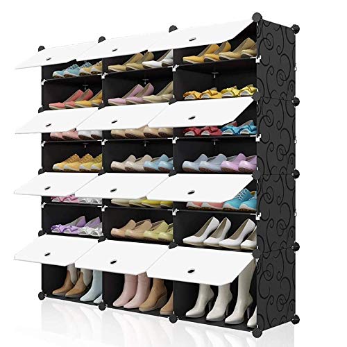 21 Cube Storage Organizer, Closet Storage Shelves with DIY Closet Cabinet Bookshelf Plastic Square Organizer Shelving for Home, Office, Bedroom (White-21 Cube)