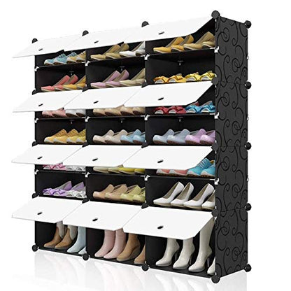 21 Cube Storage Organizer, Closet Storage Shelves with DIY Closet Cabinet Bookshelf Plastic Square Organizer Shelving for Home, Office, Bedroom (White-21 Cube)
