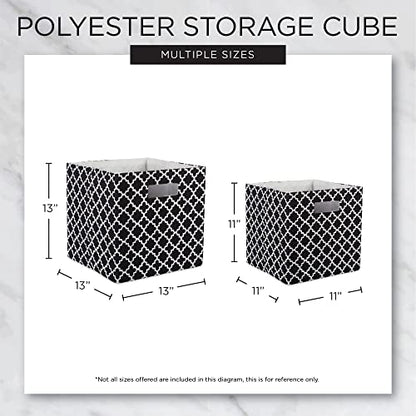 DII Non Woven Polyester Storage Bin, Chevron, Black, Small Set of 2 - color: Black, size: Small Set of 2