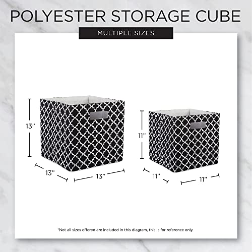 DII Poly-Cube Storage Collection Hard Sided, Collapsible Solid, Large, Off White (Pack of 2) - color: Off White, size: Large Square, 13x13x13" (Pack of 2)