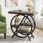 Tribesigns End Table for Living Room, 3-Tier Narrow Side Table with Storage, Wood Sofa Side Table with Geometric Metal Frame, Industrial Nightstand and Bedside Table for Bedroom, Grey - color: Grey