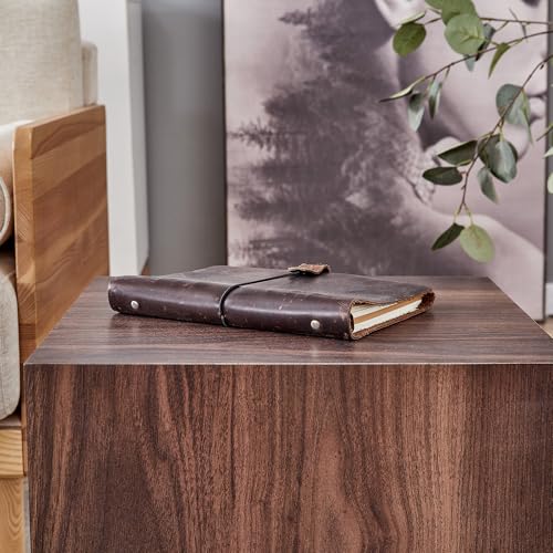 15.7" H Square Compact Coffee Table,Small Cube End Table,Modern Side Table with Stylish Wood Pattern,Minimalist Accent Table for Living Room,Office,Apartment,Nightstand(Walnut,15.7") - color: Walnut,15.7"h