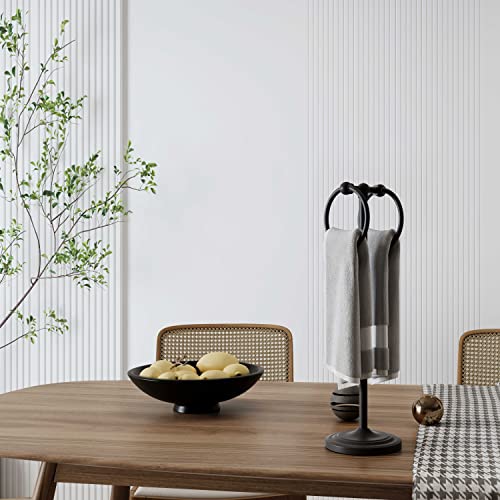 BGL Hand Towel Holder Stand for Bathroom, Hand Towel Stand for Bathroom Counter, Free Standing Towel Racks for Bathroom with Weighted Base,Matte Black - color: Matte Black