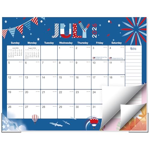 GuassLee Desk Calendar 2026-2027 Large 22" x 17" Desktop/Wall Monthly Calendar 19-Month School Year Planner Covers June 2026 to December 2027 with Julian Date&Notes for Easy Organizing - color: Jun 19month blue, size: 22"x17"
