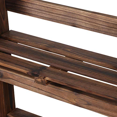 Yaheetech Foldable Shelf Wooden Ladder Shelf Plant Stand for Indoor Outdoor | Collapsible Shelf, Decorative Ladder Stand, No Assembly Folding Shelves for Living Room, Garden, Office, Kitchen, or Balcony