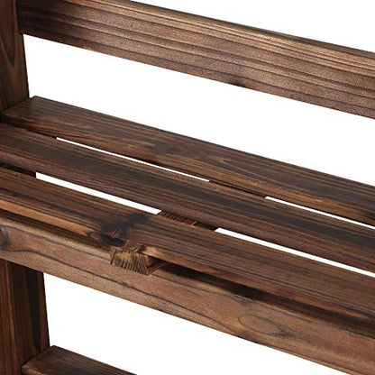 Yaheetech Foldable Shelf Wooden Ladder Shelf Plant Stand for Indoor Outdoor | Collapsible Shelf, Decorative Ladder Stand, No Assembly Folding Shelves for Living Room, Garden, Office, Kitchen, or Balcony