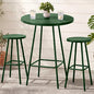 Best Choice Products 3-Piece Patio Dining Set, Bar Height, Outdoor Bistro Set, Outdoor Round Bar Table w/ 2 Bar Stools, Steel - Dark Green - color: Dark Green