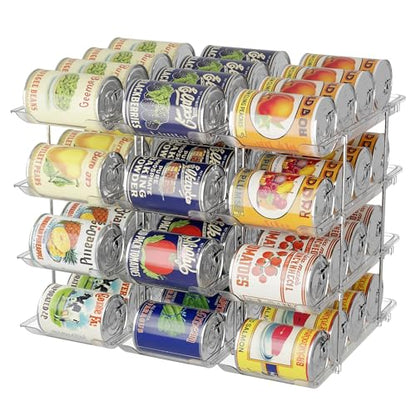 LXLXXL Can Organizer for Pantry Canned Food Storage Goods Holders 4 Tier | Automatic Rolling,Clear Acrylic Can Storage Rack,Sturdy and Stackable,for Fridge Cabinet Pantry Kitchen desktop Storage - size: 4Tier*3