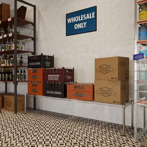 14" Deep x 72" Wide x 14" Height Wire Shelving Kit | 1-Tier | NSF Commercial Storage Rack Unit - size: 14" Deep x 72" Wide