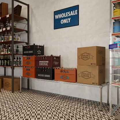 14" Deep x 72" Wide x 14" Height Wire Shelving Kit | 1-Tier | NSF Commercial Storage Rack Unit - size: 14" Deep x 72" Wide