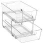Simple Houseware 2 Tier Basket Drawer Cabinet Pull-Out Organizer, Clear - size: 1-Pack