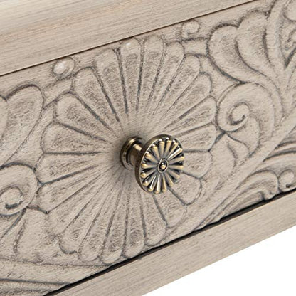 SAFAVIEH Home Collection Josie Greige 2-Drawer Console Table - color: Greige