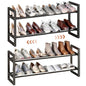 IBUYKE 2 Pack Expandable Shoe Rack, 18"-33” Adjustable Shoe Organizer for Closet, Stackable Metal Free Standing Shoe Rack Storage for Small Space Entryway, Black TXJ002B-2 - size: 33inch-2 Pack